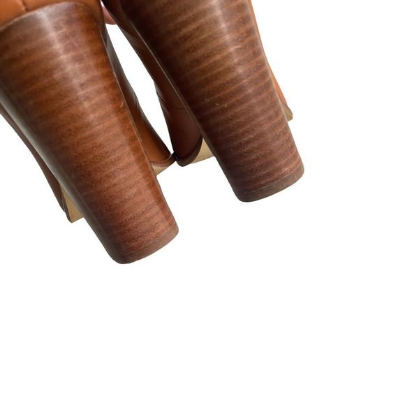 (SOLD) BANANA REPUBLIC Cognac Brown Round Almond Toe Pumps High Heels 7.5 - Picture 4 of 12